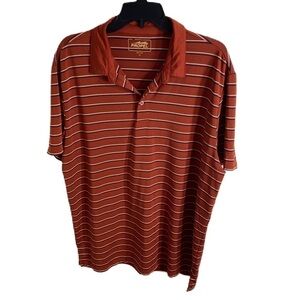 Bass Propel Polo Shirt XL Red Striped Burnt Orange